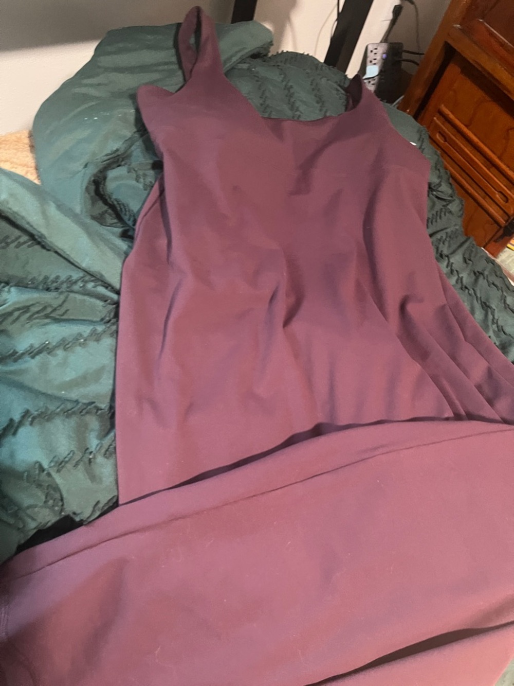 Fabletics Sleeveless Plum Midi Dress - NWT built in support bra and long